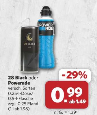 28 Black oder Powerade