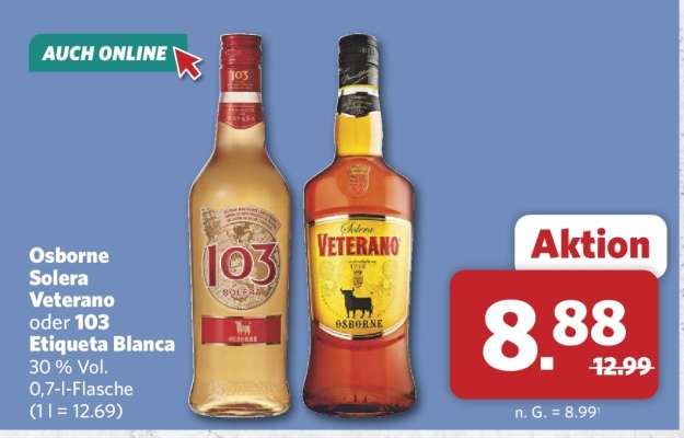 Osborne Solera Veterano oder 103 Etiqueta Blanca