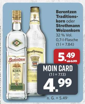 Berentzen Traditionskorn oder Strothmann Weizenkorn