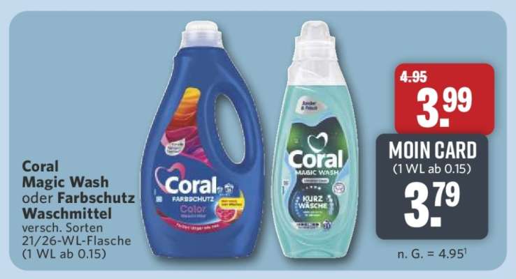 Coral Magic Wash oder Farbschutz Waschmittel