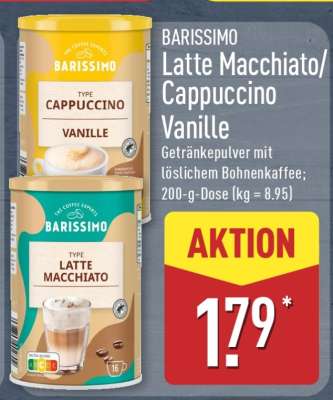 BARISSIMO Latte Macchiato/Cappuccino Vanille