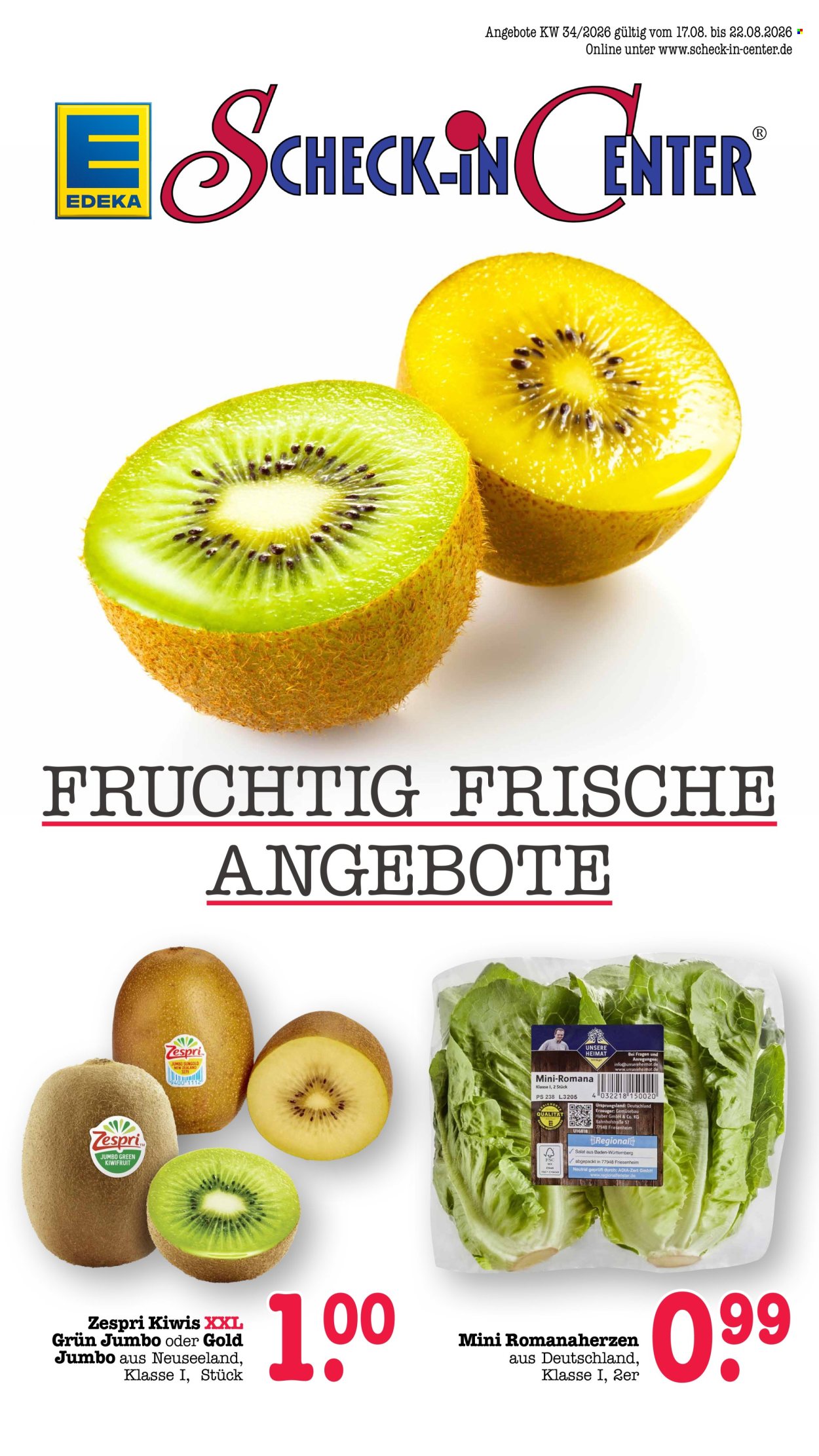 Scheck-in Prospekte  - 17.08.2026 - 22.08.2026. Seite 1