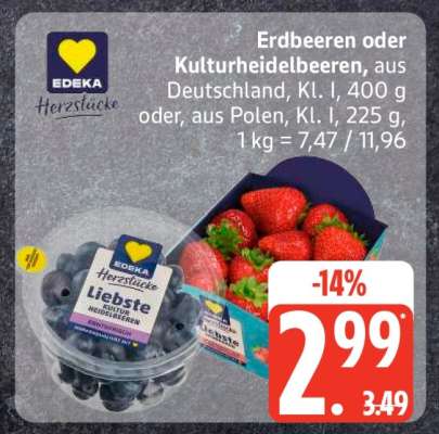 Erdbeeren oder Kulturheidelbeeren