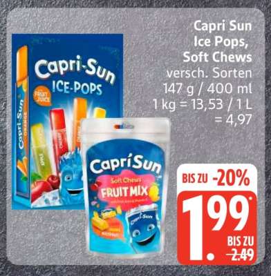 Capri Sun Ice Pops, Soft Chews