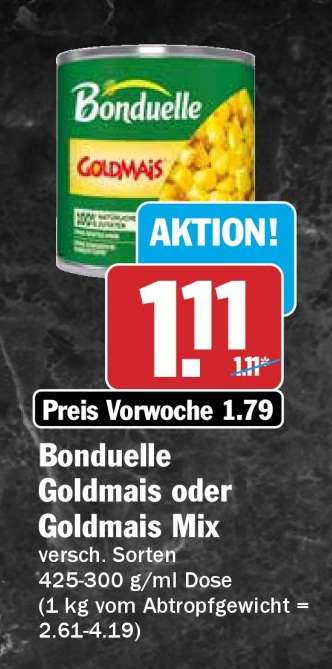 Bonduelle Goldmais oder Goldmais Mix