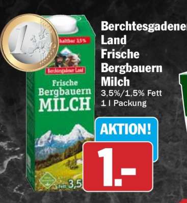 Berchtesgadener Land Frische Bergbauern-Milch