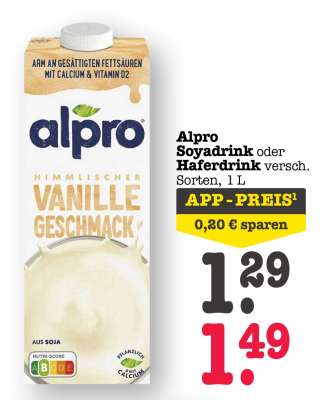 Alpro Soyadrink oder Haferdrink