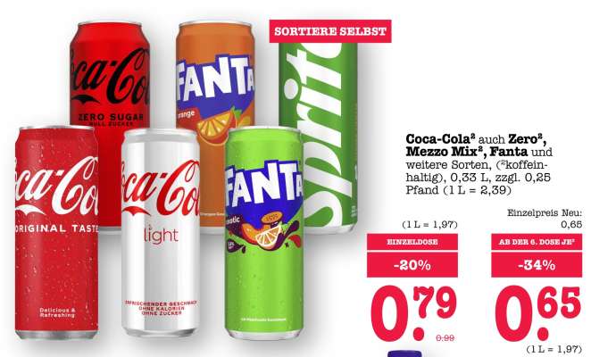 Coca-Cola, Zero, Mezzo Mix, Fanta
