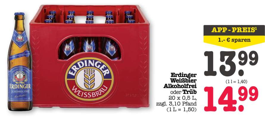 Erdinger Weißbier Alkoholfrei oder Trüb