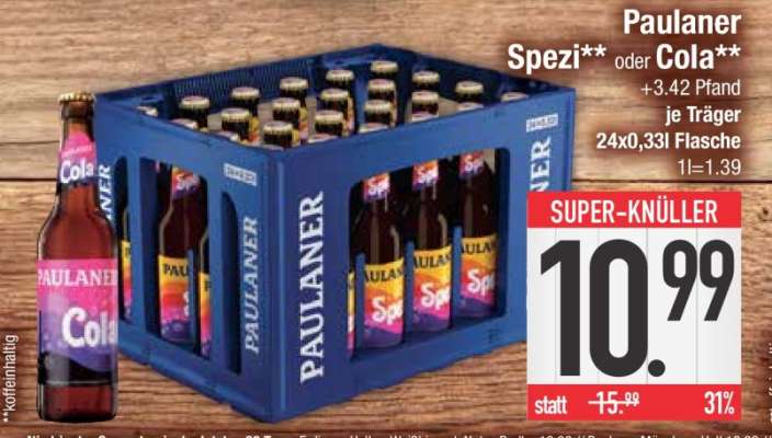 Paulaner Spezi oder Cola