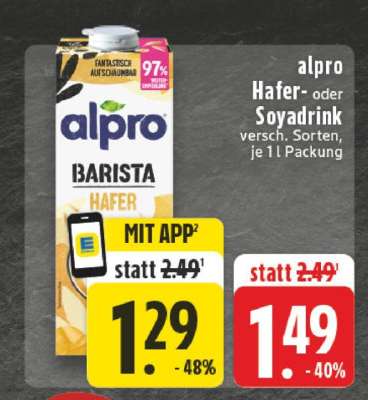 alpro Hafer- oder Soyadrink