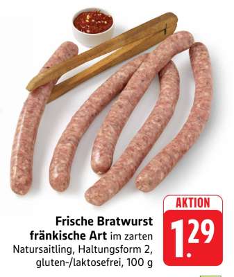 Frische Bratwurst fränkische Art