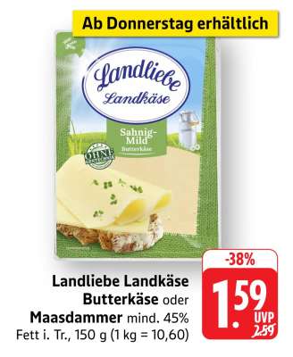 Landliebe Landkäse Butterkäse oder Maasdamer