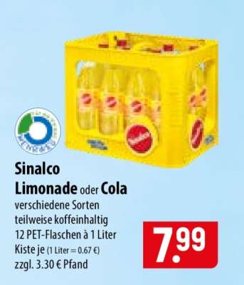 Sinalco Limonade oder Cola