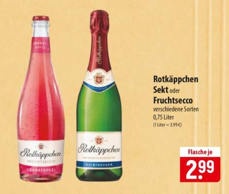 Rotkäppchen Sekt oder Fruchtsecco