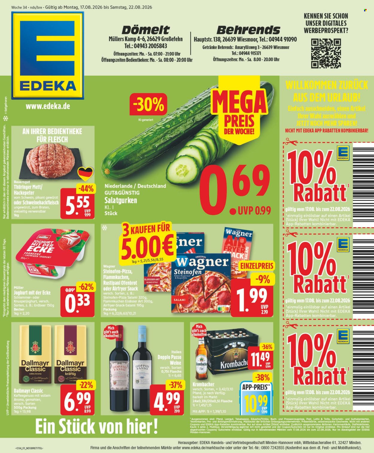 Edeka Prospekte  - 17.08.2026 - 22.08.2026. Seite 1