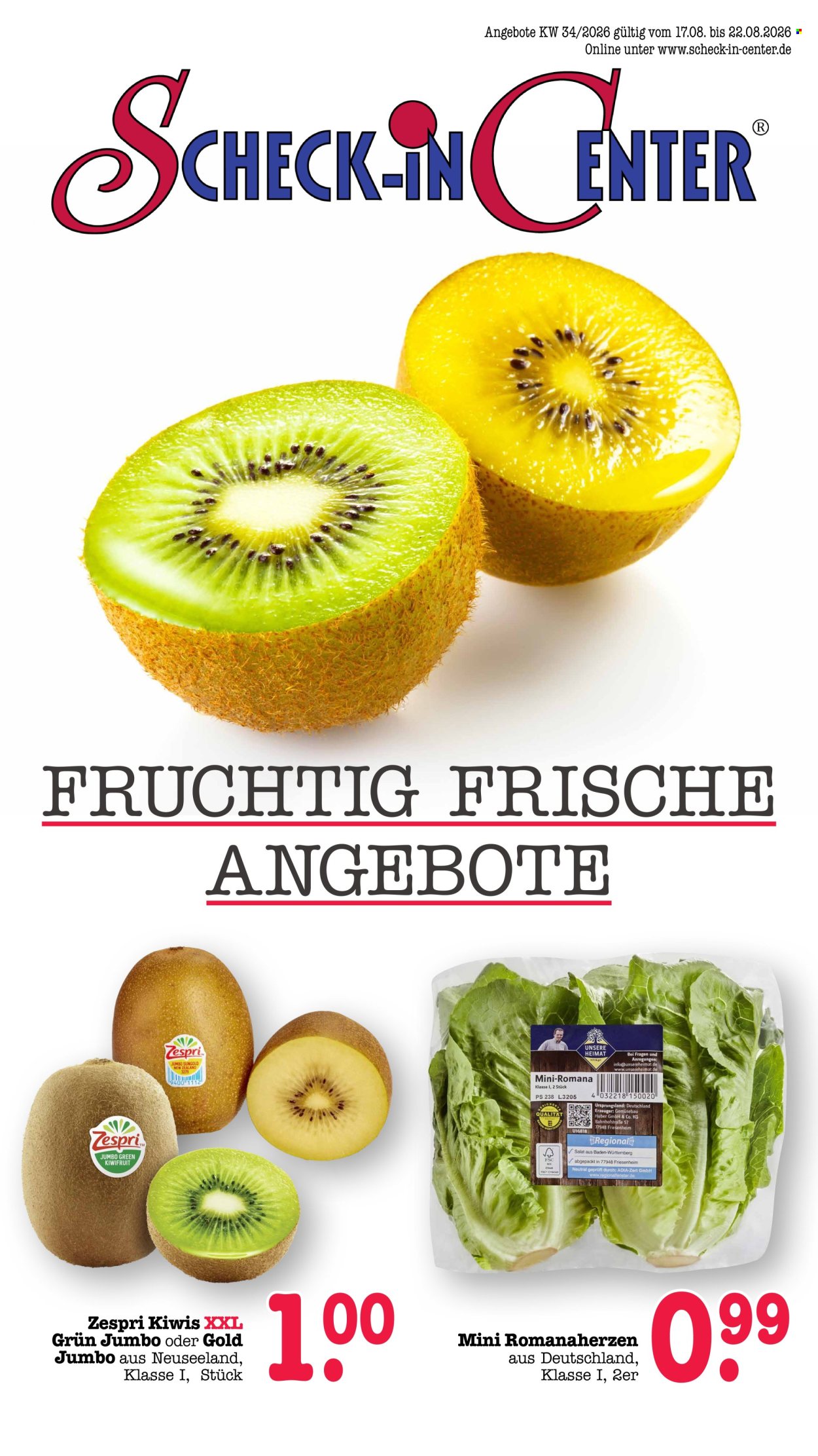 Scheck-in Prospekte  - 17.08.2026 - 22.08.2026. Seite 1