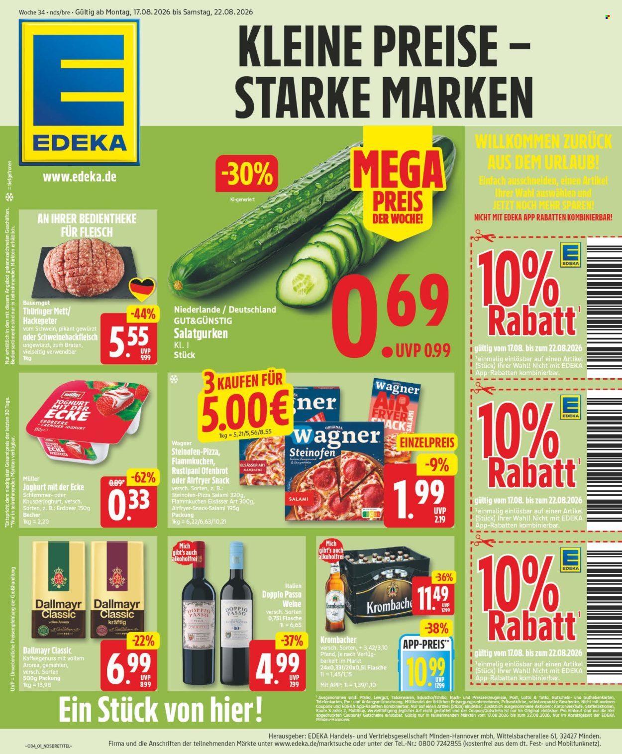 Edeka Prospekte  - 17.08.2026 - 22.08.2026. Seite 1