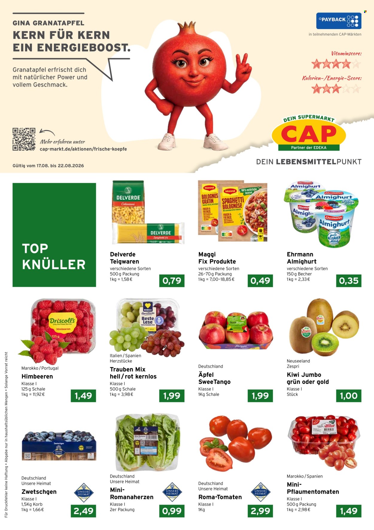 CAP-Markt Prospekte  - 17.08.2026 - 22.08.2026. Seite 1