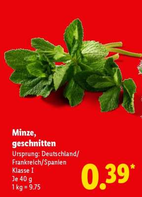 Minze, geschnitten