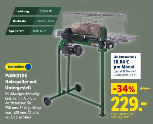PARKSIDE Holzspalter mit Untergestell