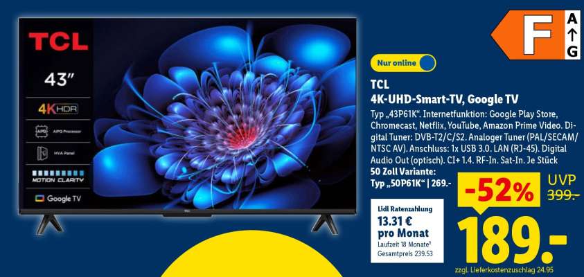 TCL 4K-UHD-Smart-TV, Google TV