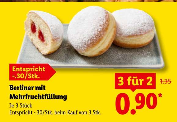 Berliner mit Mehrfruchtfüllung