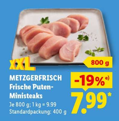 Metzgerfrisch Frische Puten-Ministeaks