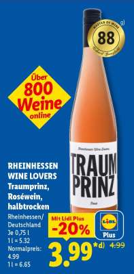 Rheinhessen Wine Lovers Traumprinz, Roséwein, halbtrocken