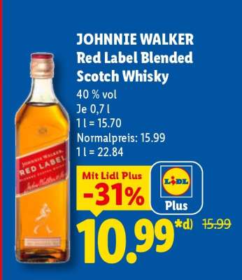 JOHNNIE WALKER Red Label Blended Scotch Whisky