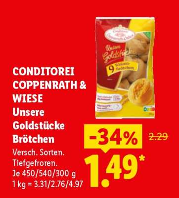 Conditorei Coppenrath & Wiese Unsere Goldstücke Brötchen