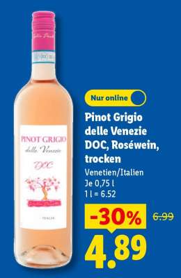 Pinot Grigio delle Venezie DOC, Roséwein, trocken