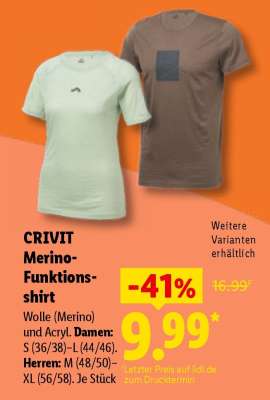 CRIVIT Merino-Funktionsshirt