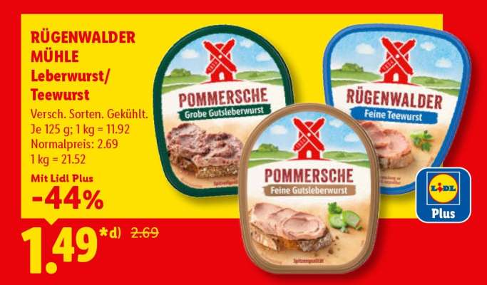 Rügenwalder Mühle Leberwurst/ Teewurst