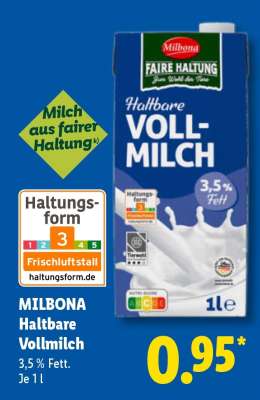 Milbona Haltbare Vollmilch
