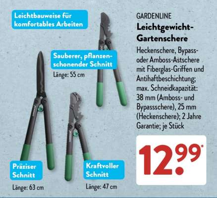 GARDENLINE Leichtgewicht-Gartenschere
