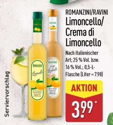 ROMANZINI/RAVINI Limoncello/Crema di Limoncello