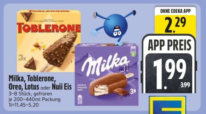 Milka, Toblerone, Oreo, Lotus oder Nuii Eis