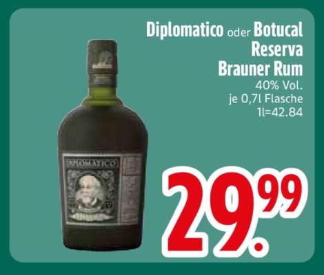 Diplomatico oder Botucal Reserva Brauner Rum