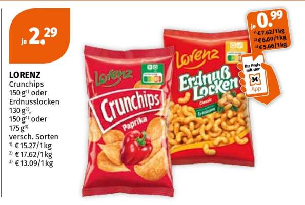 LORENZ Crunchchips 150 g oder Erdnusslocken 130 g, 150 g oder 175 g