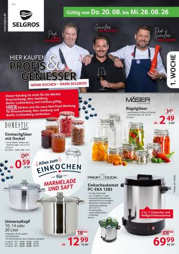 Prospekte Selgros - 20.08.2026 - 26.08.2026.