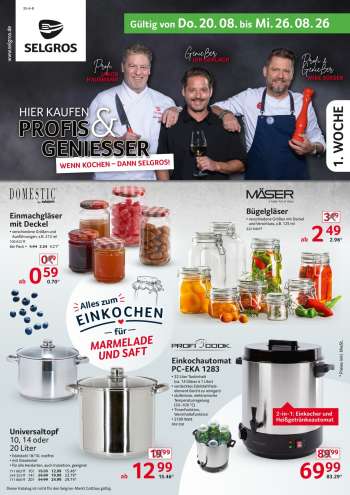 Prospekte Selgros - 20.08.2026 - 26.08.2026.