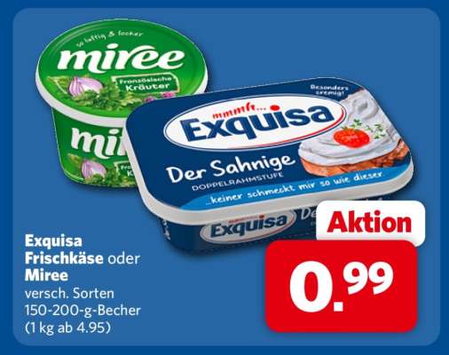 Exquisa Frischkäse oder Miree