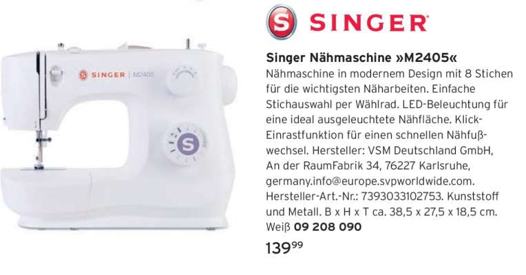 Singer Nähmaschine »M2405«
