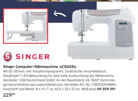 Singer Computer-Nähmaschine »C5205«