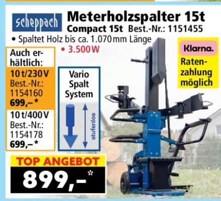 Meterholzspalter 15t
