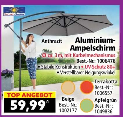 Aluminium- Ampelschirm