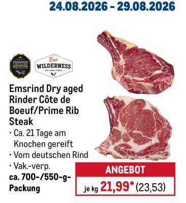 Emsrind Dry aged Rinder Côte de Boeuf/Prime Rib Steak