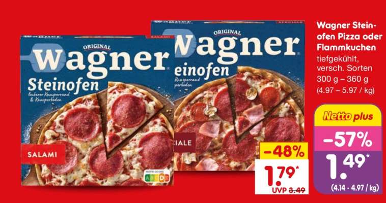 Wagner Steinofen Pizza oder Flammkuchen