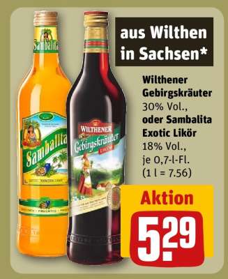 Wilthener Gebirgskräuter oder Sambalita Exotic-Likör